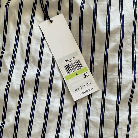 Blue and White Striped Calvin Klein Dress - Picture 7 of 12